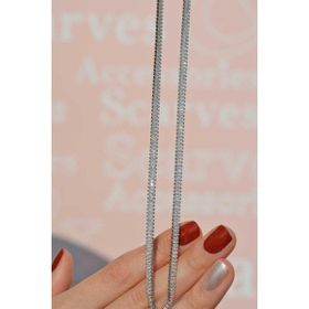 Sacce Scarves&Accessories Gümüş Renk Baget Zirkon Taşlı Su Yolu Choker Kolye