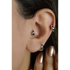 Sacce Scarves&Accessories Gümüş Renk Bombeli Çelik Halka Helix Kıkırdak Lob Piercing