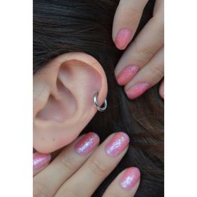 Sacce Scarves&Accessories Gümüş Renk Çelik Düz Halka Helix Kıkırdak Küpesi Piercing