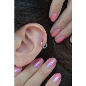 Sacce Scarves&Accessories Gümüş Renk Çelik Düz Halka Helix Kıkırdak Küpesi Piercing