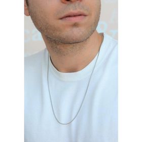 Sacce Scarves&Accessories Gümüş Renkli İnce İtalyan Zincir Erkek Çelik Kolye