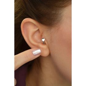 Sacce Scarves&Accessories Gümüş Renkli Kalp Tragus Helix Kıkırdak Küpesi Piercing