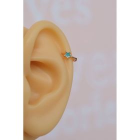 Sacce Scarves&Accessories Halka Model Mavi Renk Mini Yıldızlı Tragus Helix Piercing