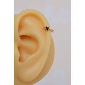 Sacce Scarves&Accessories Halka Model Siyah Renk Mini Yıldızlı Tragus Helix Piercing