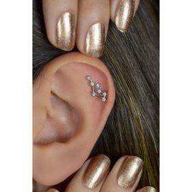 Sacce Scarves&Accessories İkizler Burcu Takımyıldızı Yıldızlı Piercing Helix Gümüş Renk Küpe