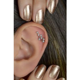 Sacce Scarves&Accessories İkizler Burcu Takımyıldızı Yıldızlı Piercing Helix Gümüş Renk Küpe