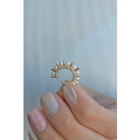 Sacce Scarves&Accessories İncili Taç Model Sıkıştırma Kıkırdak Earcuff Küpe