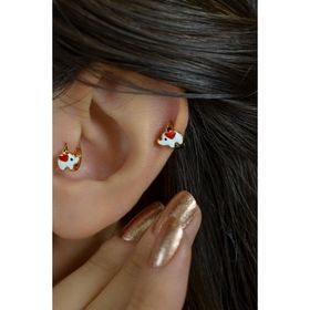 Sacce Scarves&Accessories Kırmızı Kalp Mini Filli Tragus Helix Kıkırdak Üst Lob Küpesi Piercing