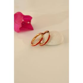 Sacce Scarves&Accessories Kırmızı Mineli Çelik Halka Küpe