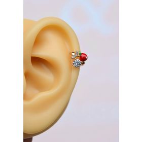 Sacce Scarves&Accessories Kırmızı Renkli Kiraz Mini Halka Tragus Kıkırdak Piercing