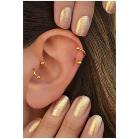 Sacce Scarves&Accessories Kıvrımlı Çelik Spiral 6 mm Tragus Helix Kıkırdak Gold Piercing