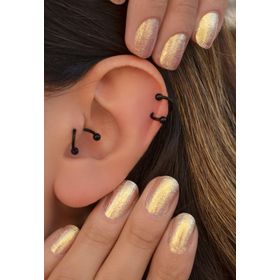 Sacce Scarves&Accessories Kıvrımlı Çelik Spiral 6 mm Tragus Helix Kıkırdak Siyah Piercing