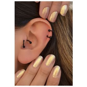Sacce Scarves&Accessories Kıvrımlı Çelik Spiral 6 mm Tragus Helix Kıkırdak Siyah Piercing