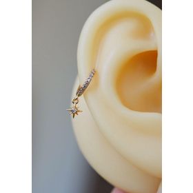 Sacce Scarves&Accessories Kutup Yıldızı Halka Tragus Helix Kıkırdak Küpesi Piercing