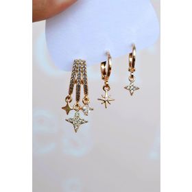 Sacce Scarves&Accessories Kuzey Yıldızı Üçlü Seti Küpe