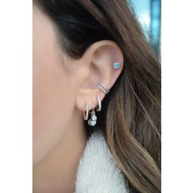 Sacce Scarves&Accessories Mavi Taşlı Helix Tragus Piercing