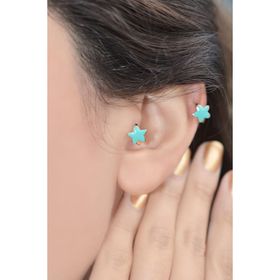 Sacce Scarves&Accessories Mavi Yıldız Tragus Helix Mini Küpe Piercing