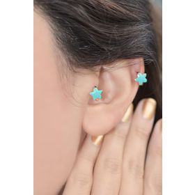 Sacce Scarves&Accessories Mavi Yıldız Tragus Helix Mini Küpe Piercing