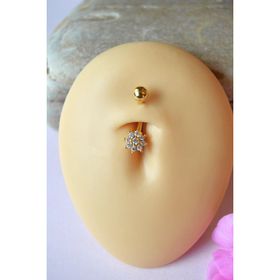 Sacce Scarves&Accessories Minimal Çiçekli Çelik Göbek Piercingi