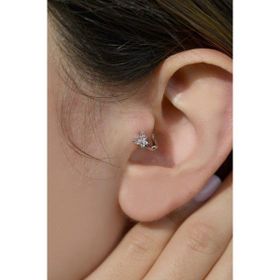 Sacce Scarves&Accessories Pembe Kelebek Tragus Gümüş Piercing