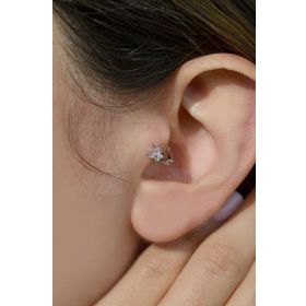 Sacce Scarves&Accessories Pembe Kelebek Tragus Gümüş Piercing