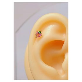 Sacce Scarves&Accessories Pembe Renkli Kalp Model Çilek Kıkırdak Helix Piercing