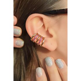 Sacce Scarves&Accessories Pembe Taşlı Sıkıştırmalı Kıkırdak Earcuff Küpe