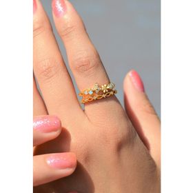 Sacce Scarves&Accessories Renkli Çiçek Kelebek Ayarlanabilir Yüzük