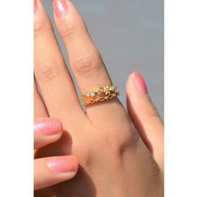 Sacce Scarves&Accessories Renkli Çiçek Kelebek Ayarlanabilir Yüzük