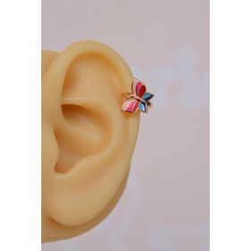 Sacce Scarves&Accessories Renkli Kelebek Helix Küpe Kıkırdak Lob Piercing
