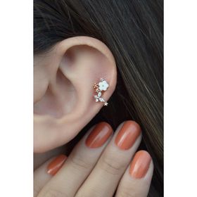 Sacce Scarves&Accessories Rose Kelebekli Çiçek Helix Kıkırdak Lob Piercing