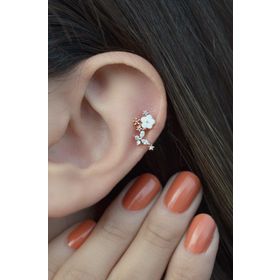 Sacce Scarves&Accessories Rose Kelebekli Çiçek Helix Kıkırdak Lob Piercing