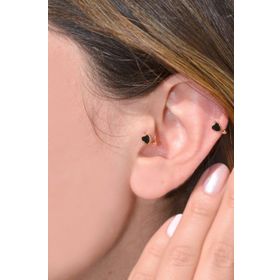 Sacce Scarves&Accessories Siyah Kalpli Halka Tragus Kıkırdak Küpesi Piercing