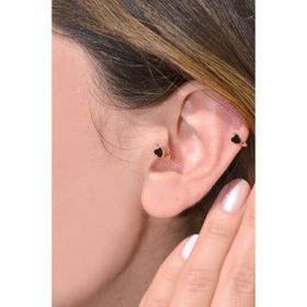 Sacce Scarves&Accessories Siyah Kalpli Halka Tragus Kıkırdak Küpesi Piercing