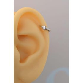 Sacce Scarves&Accessories Tektaş Gümüş Rengi Helix Tragus Kıkırdak Piercing