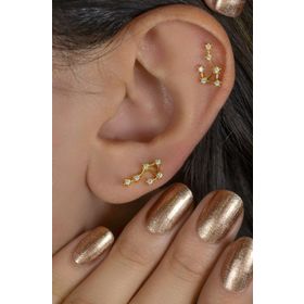 Sacce Scarves&Accessories Terazi Burcu Küpe Takımyıldızı Gold Libra Piercing