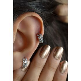 Sacce Scarves&Accessories Yaprak Model Helix Kıkırdak Lob Gümüş Piercing