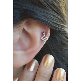Sacce Scarves&Accessories Yılan Helix Kıkırdak Gümüş Renk Piercing