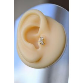 Sacce Scarves&Accessories Zirkon Taşlı Tragus Helix Kıkırdak Gold Piercing