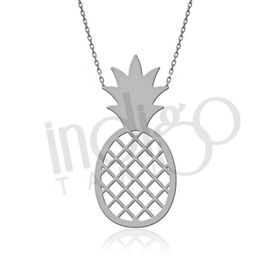 Sade Ananas Gümüş Kolye