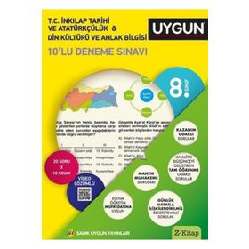 Sadık Uygun Yayınları 8. Sınıf İnkılap Tarihi ve Atatürkcülük Din Kültürü ve Ahlak Bilgisi 10 lu Deneme Sınavı