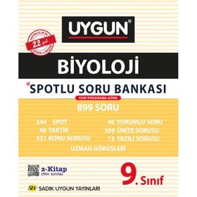 Sadık Uygun Yayınları 9.Sınıf Biyoloji Spotlu Soru Bankası