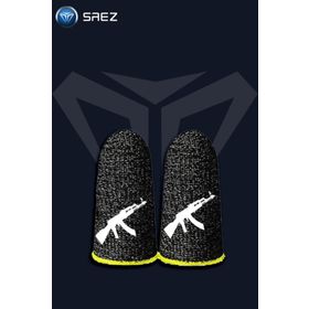 Saez Pubg Akm Baskılı Sarı 1 Çift- 2 Parmaklık Ter Geçirmez E-Spor Parmak Eldiveni