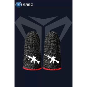 Saez Pubg M4 Baskılı Kırmızı 1 Çift- 2 Parmaklık Ter Geçirmez E-Spor Parmak Eldiveni