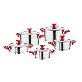 Safinox Vision 10 Parça Metal Kulplu Tencere Seti