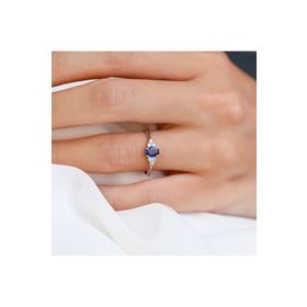 Safir Kuyumculuk PY07018 Tasarım Pırlanta Safir Yüzük