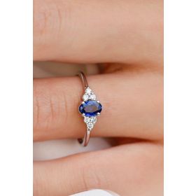 Safir Kuyumculuk PY07018 Tasarım Pırlanta Safir Yüzük