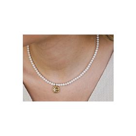 Safir Kuyumculuk SKL0552 Tasarım İnci Kadın Altın Kolye