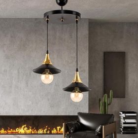 Safir Light Embudo Japon Şapkalı 2'li Siyah Avize
