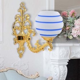 Safir Light Zamak Mavi Çizgili Gold Aplik
